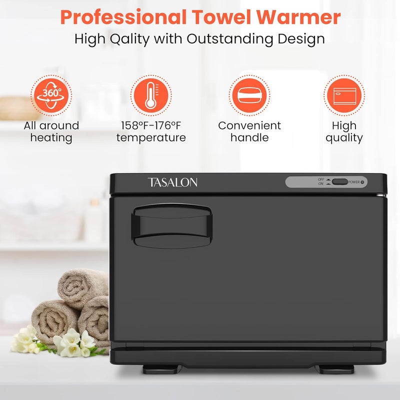 TASALON Professional Hot Towel Warmer Cabinet, 8L Middle Capacity, Use for Facial Spa, Hair Beauty, Salon Equipment and Home, Perfect Temperature for Towel Warmer, Fits up to 24 Small Towels - Black - Image 3